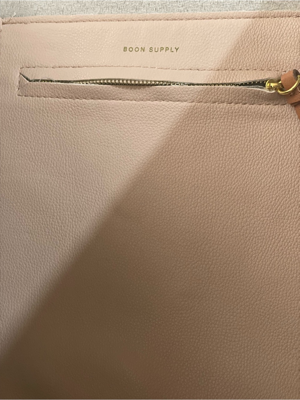 Boon Supply Blush Pink Vegan Leather Classic Tote with Tan Straps - Picture 11 of 16